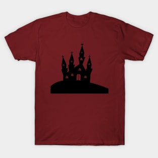 Church Cross Hill Landscape Silhouette Halloween T-Shirt